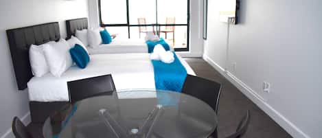 Comfort-studiosuite - 2 queensize-senge | 1 soveværelse, individuelt design, individuel indretning