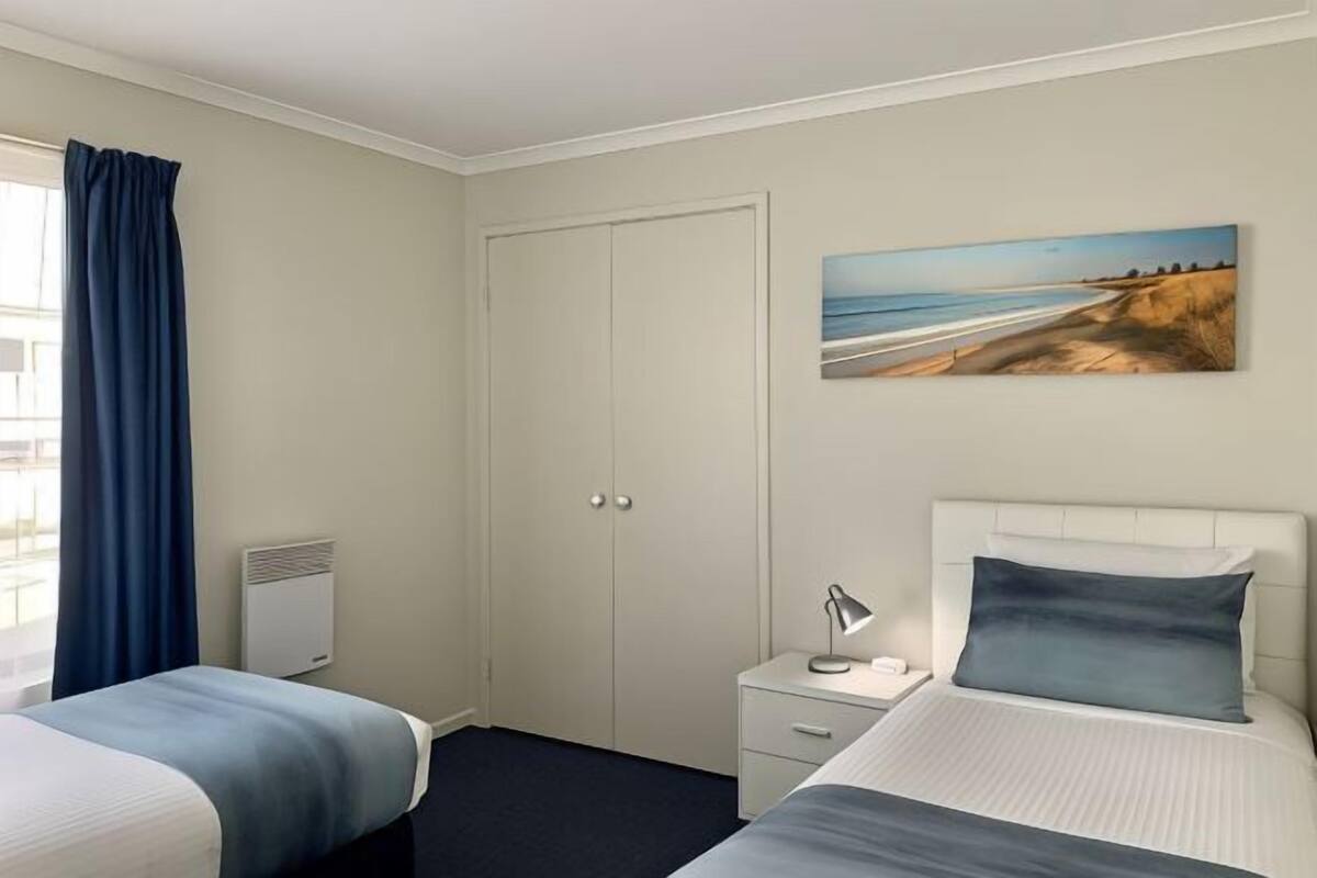 Blackout curtains, iron/ironing board, cots/infant beds, free WiFi