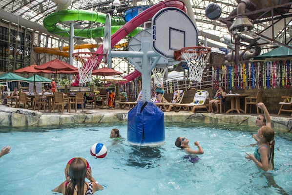 Seasonal outdoor pool, open noon to 4:00 PM, lifeguards on site
