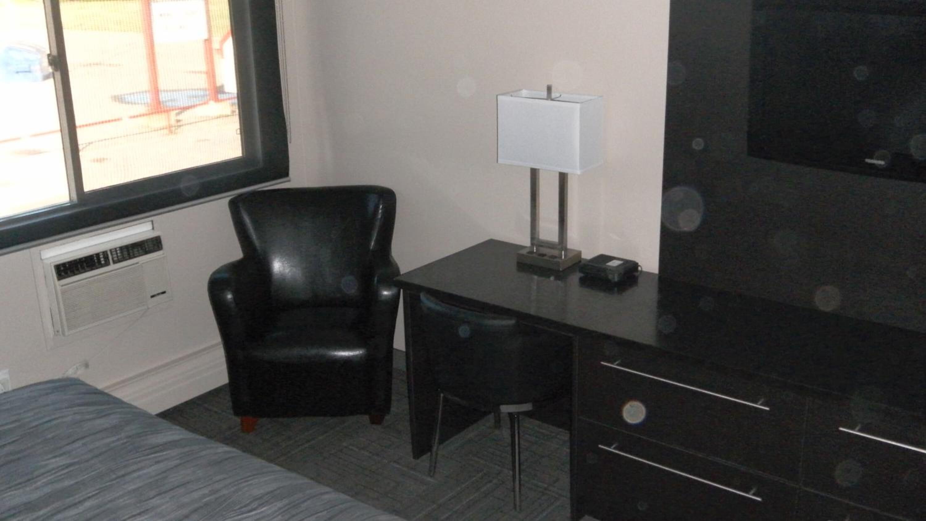 premium bedding, desk, blackout curtains, free wifi