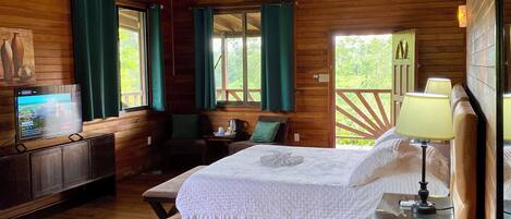 King Studio - River View | Premium bedding, blackout drapes, bed sheets