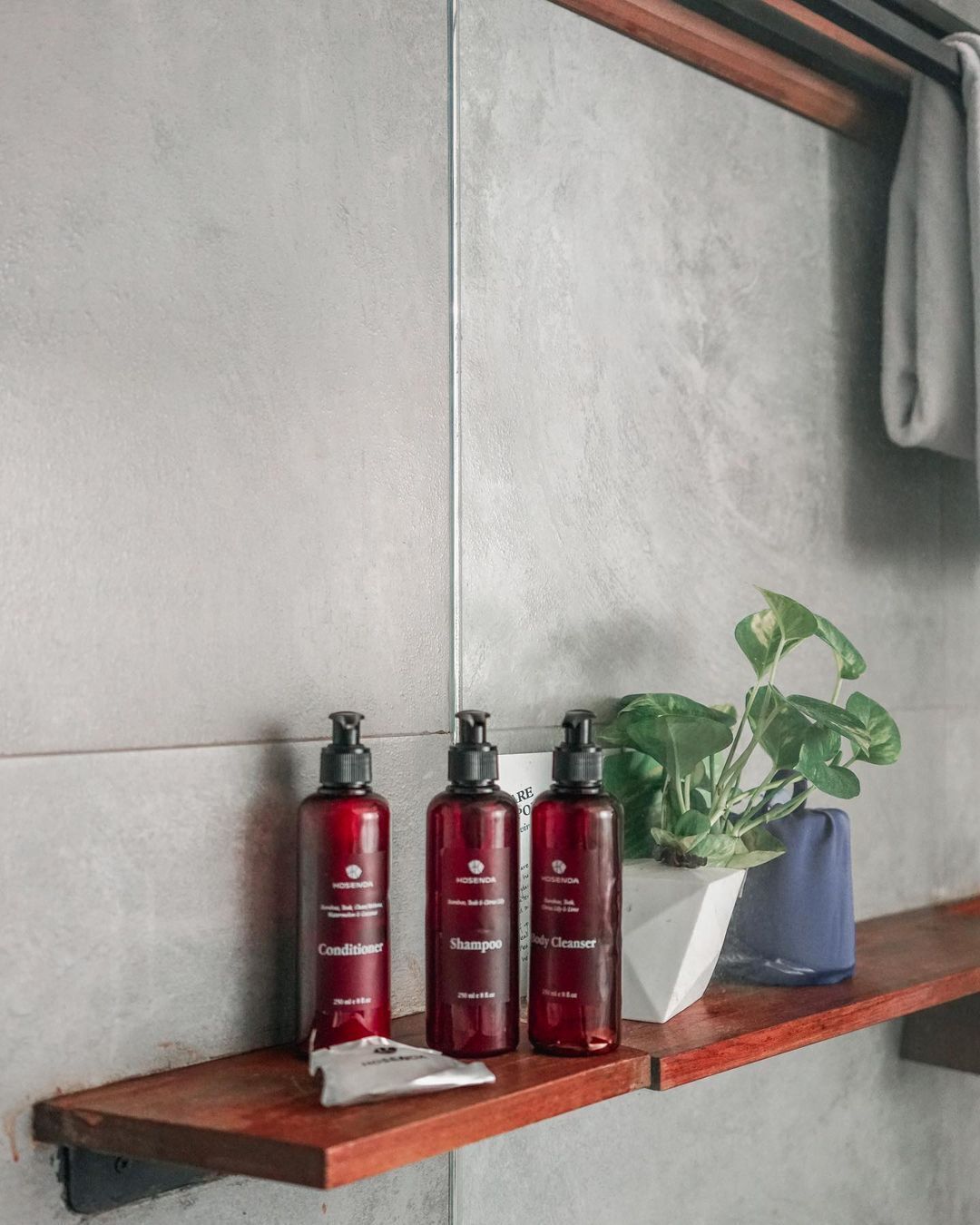 shower, designer toiletries, hair dryer, slippers