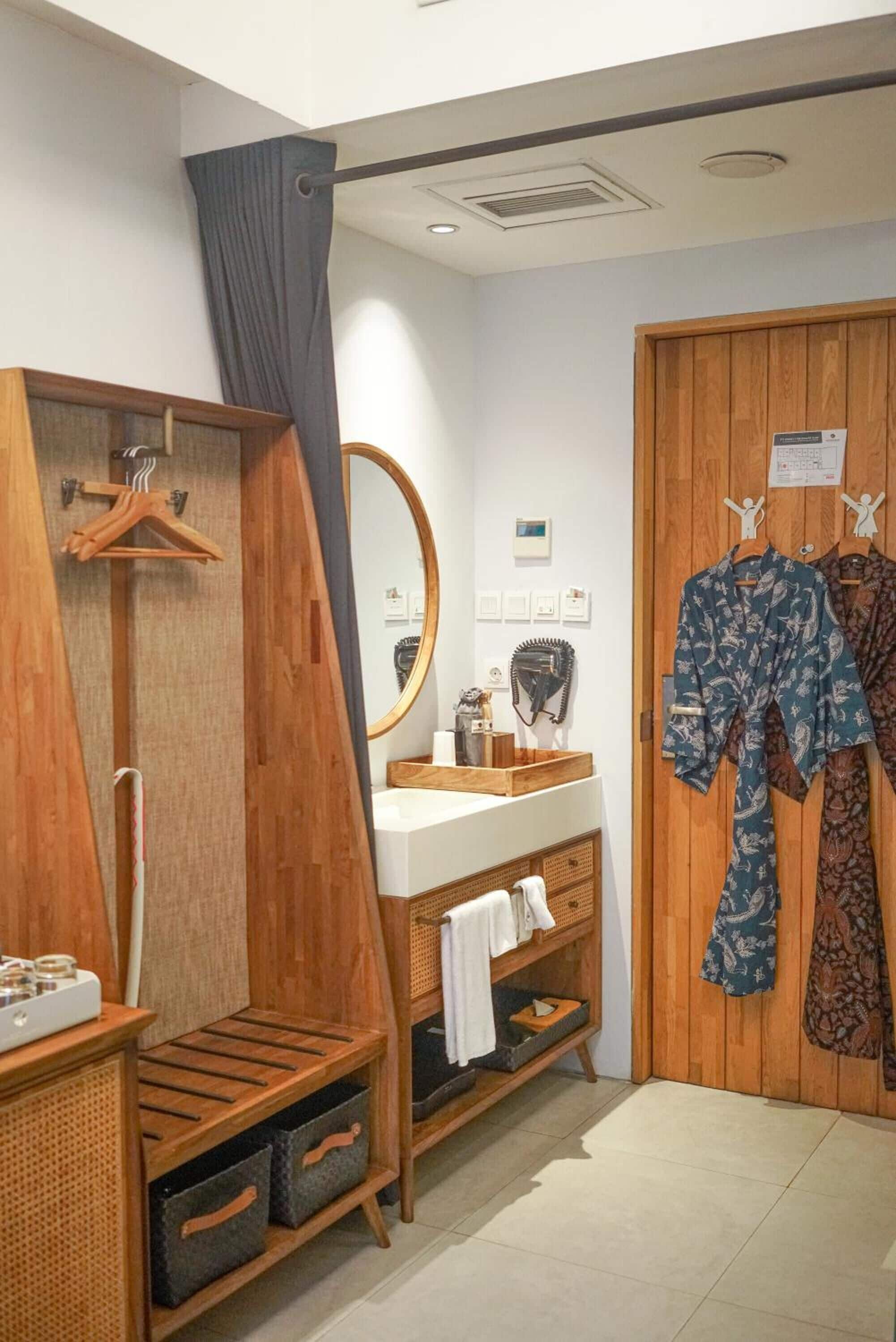 shower, designer toiletries, hair dryer, slippers