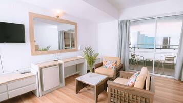 24-inch flat-screen TV with satellite channels, TV