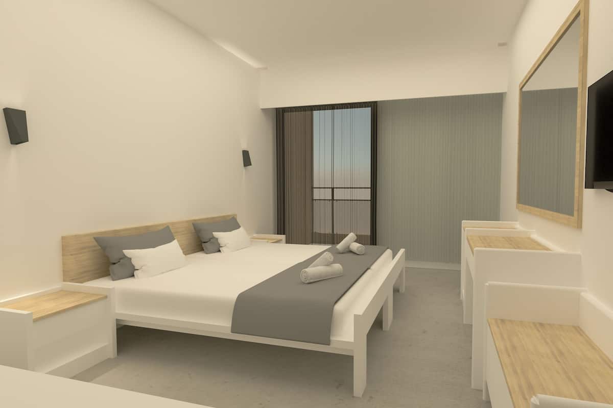 1 slaapkamer, een kluis op de kamer, verduisterende gordijnen