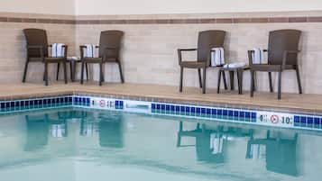 Indoor pool, open 6:00 AM to midnight, sun loungers