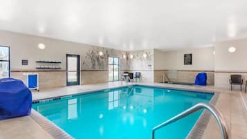 Indoor pool, open 6:00 AM to midnight, sun loungers