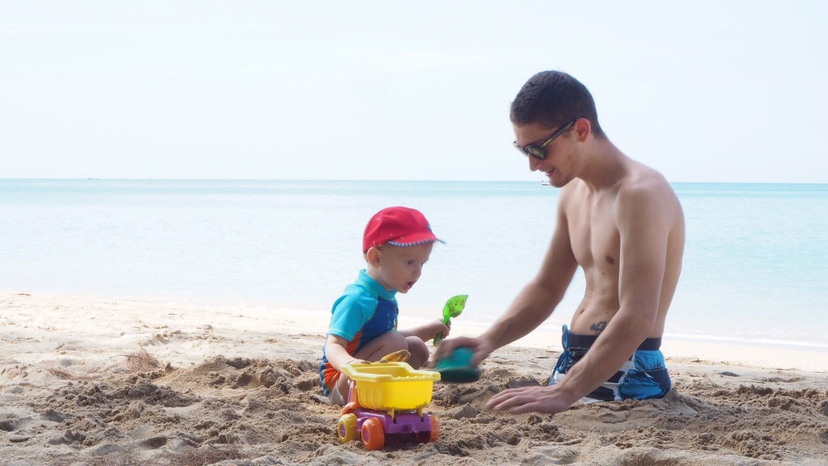 beach nearby, beach towels