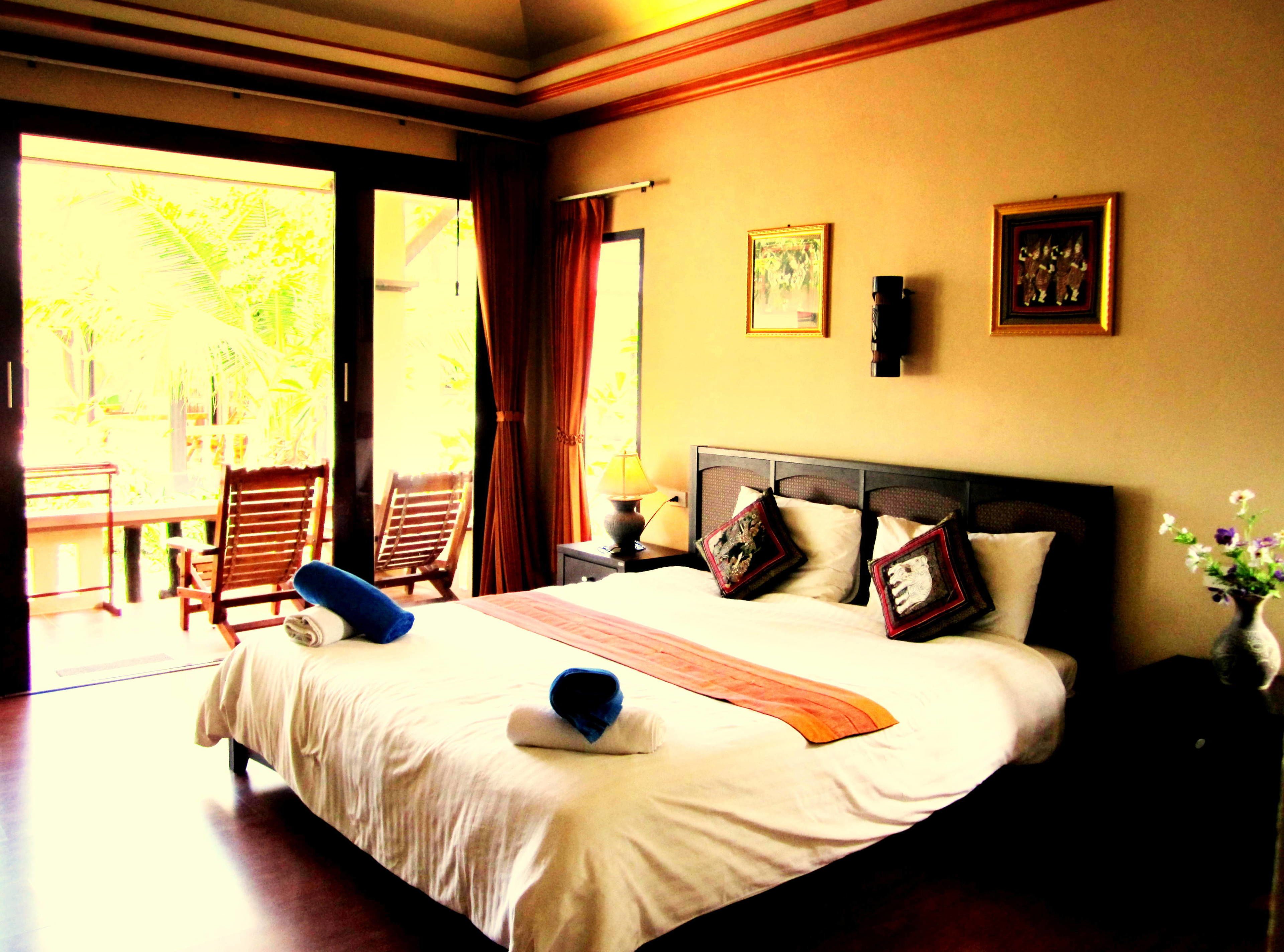 villa, garden area | in-room safe, individually decorated, laptop workspace