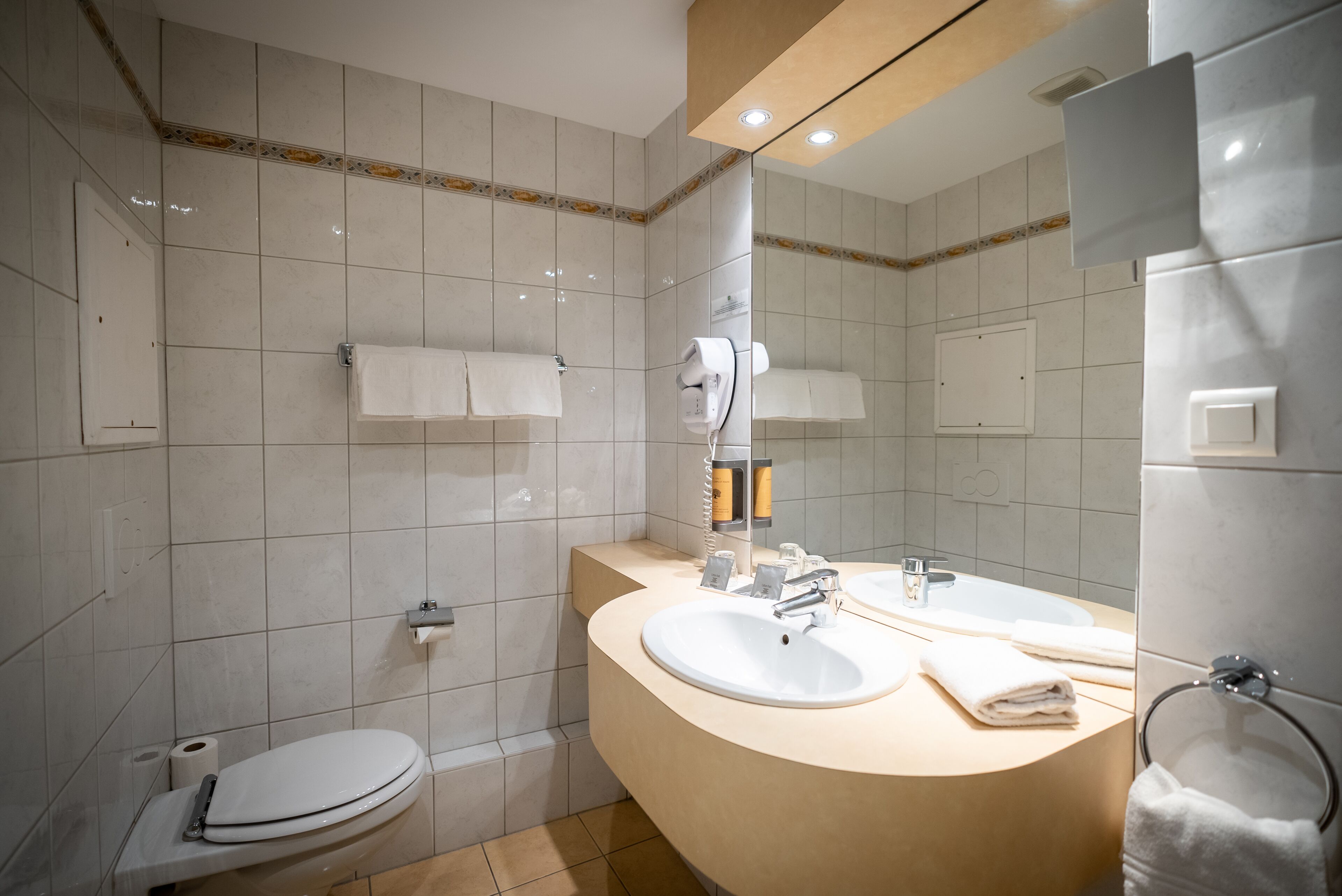 superior room | bathroom | shower, free toiletries, hair dryer, towels