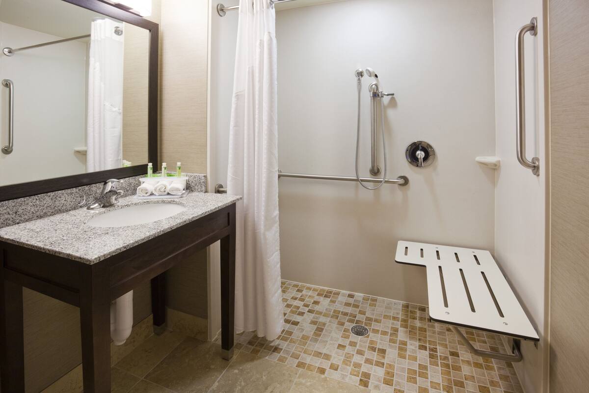 standard room, 1 king bed, accessible (mobility, roll-in shower) | desk, blackout curtains, iron/ironing board, free cots/infant beds