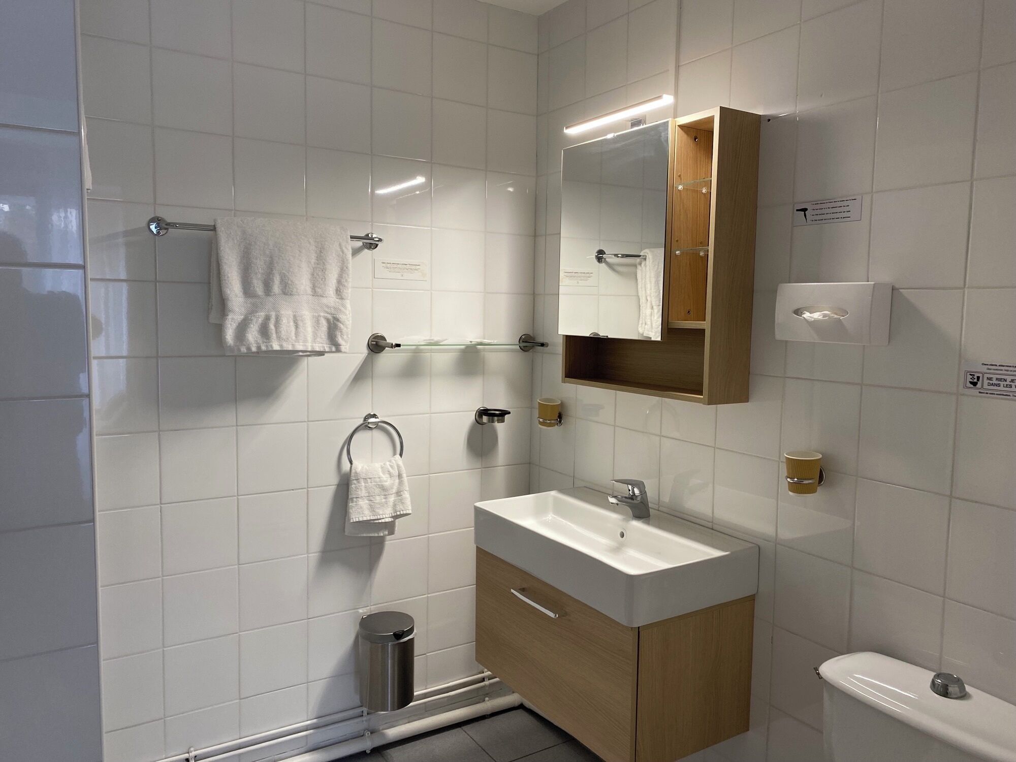 free toiletries, hair dryer, towels