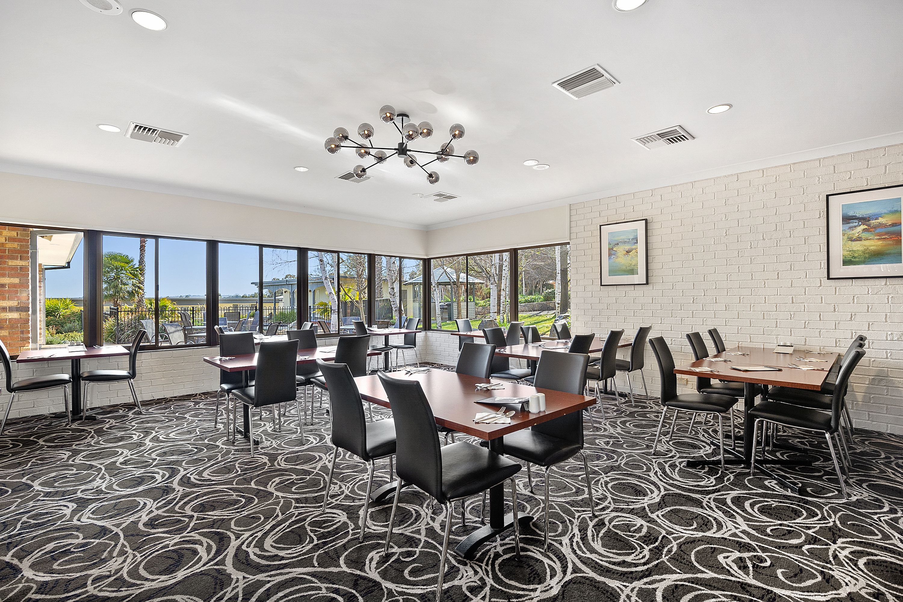 Breakfast and dinner served, pool views 