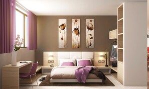 Ropa de cama de alta calidad y minibar