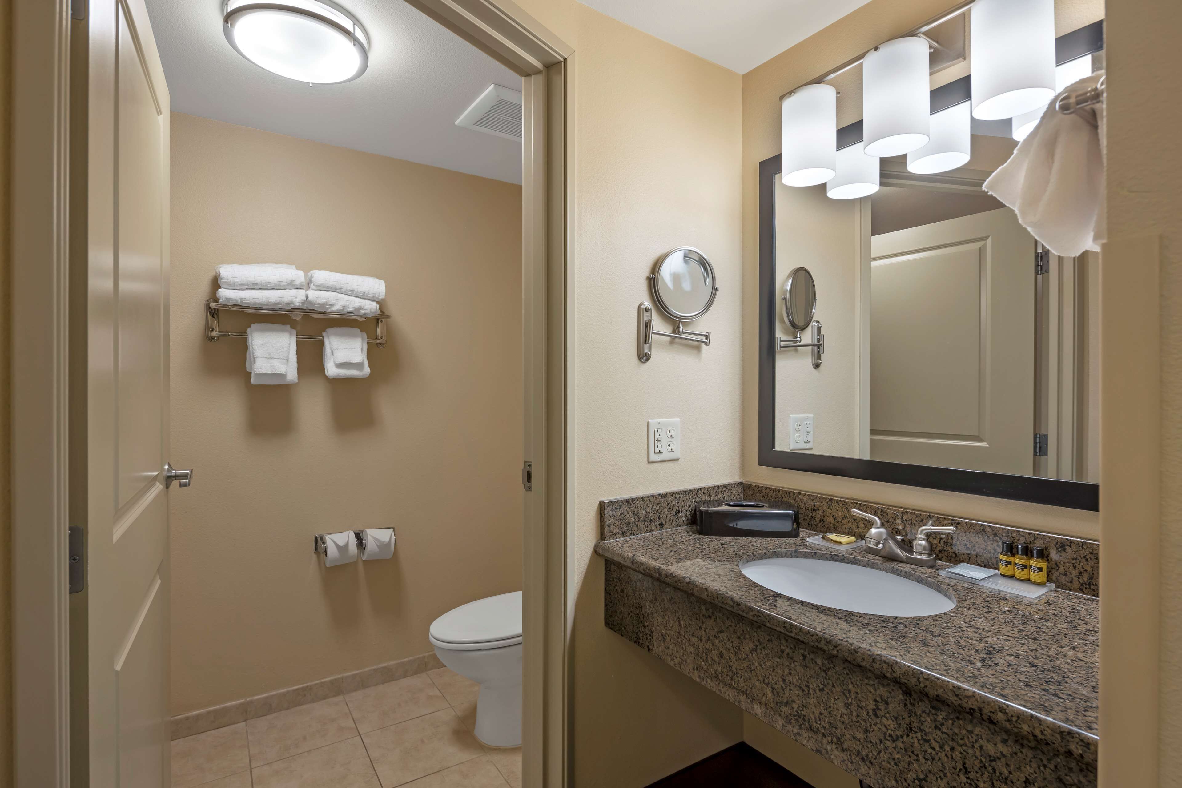 free toiletries, hair dryer, towels