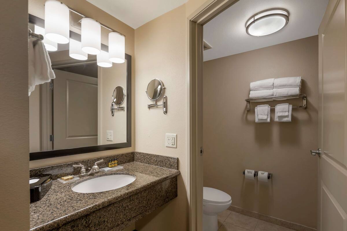 free toiletries, hair dryer, towels