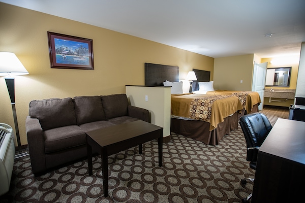Suite, 2 Queen Beds, Non Smoking, No Pets | Premium bedding, desk, iron/ironing board, cribs/infant beds