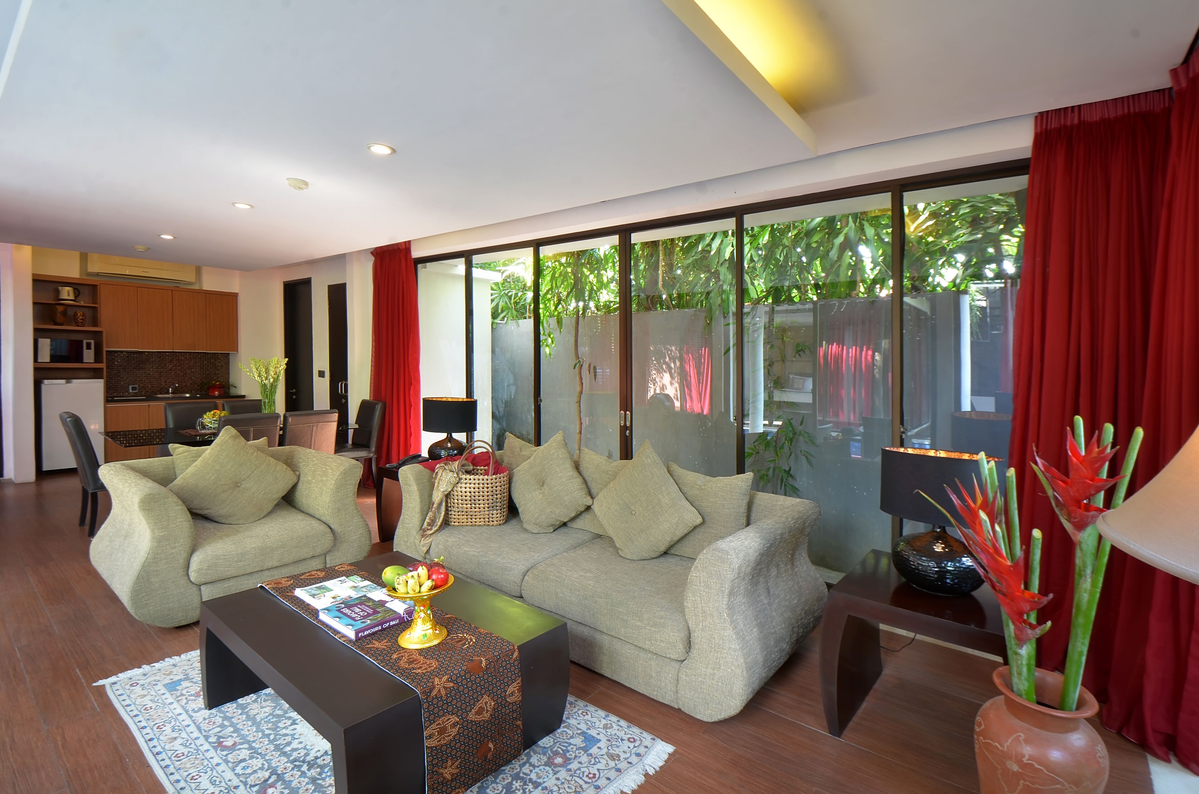 three bedroom residence private pool | living area | lcd tv, dvd player