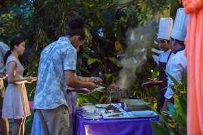 Outdoor banquet area