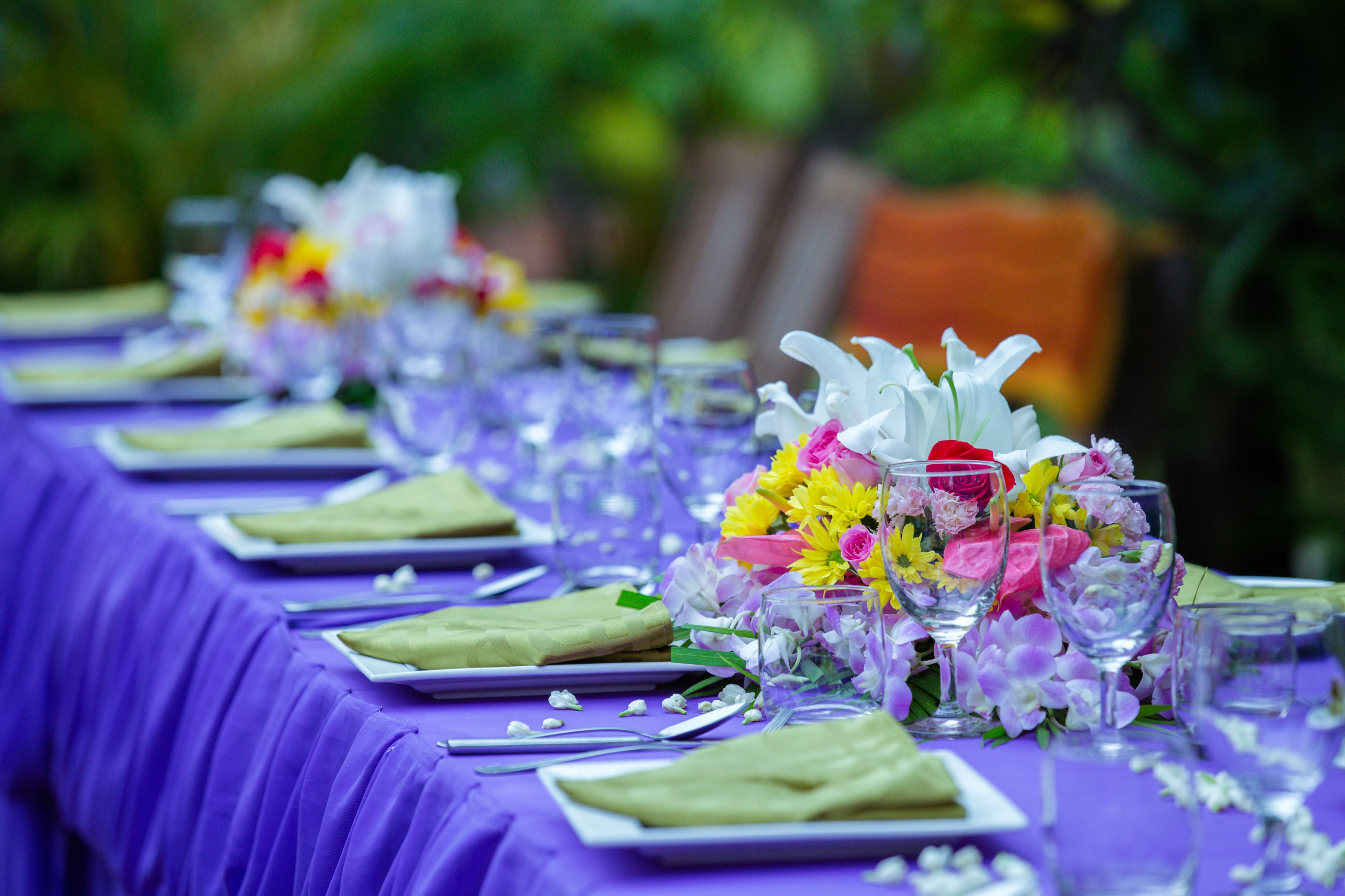 outdoor banquet area