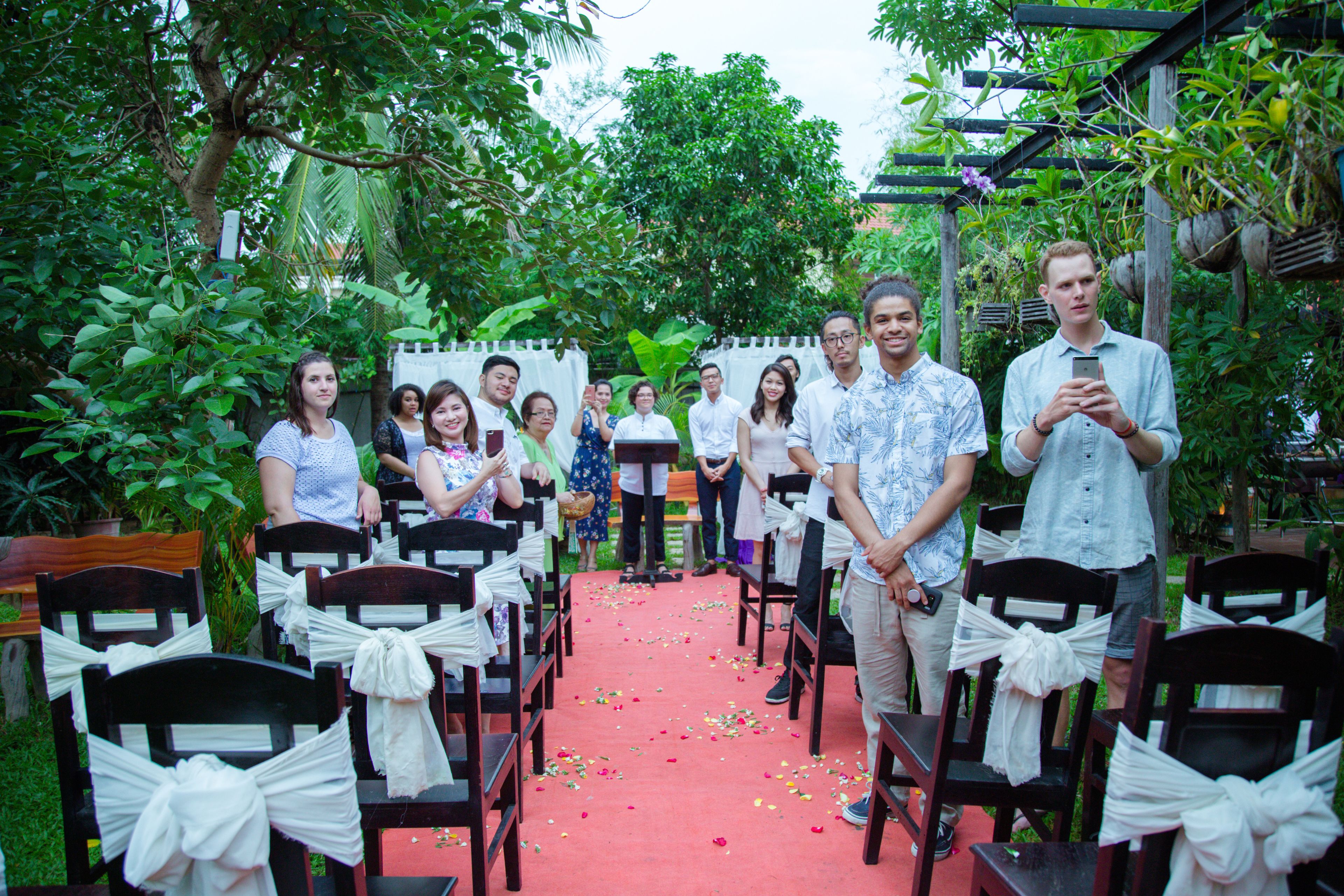 outdoor banquet area