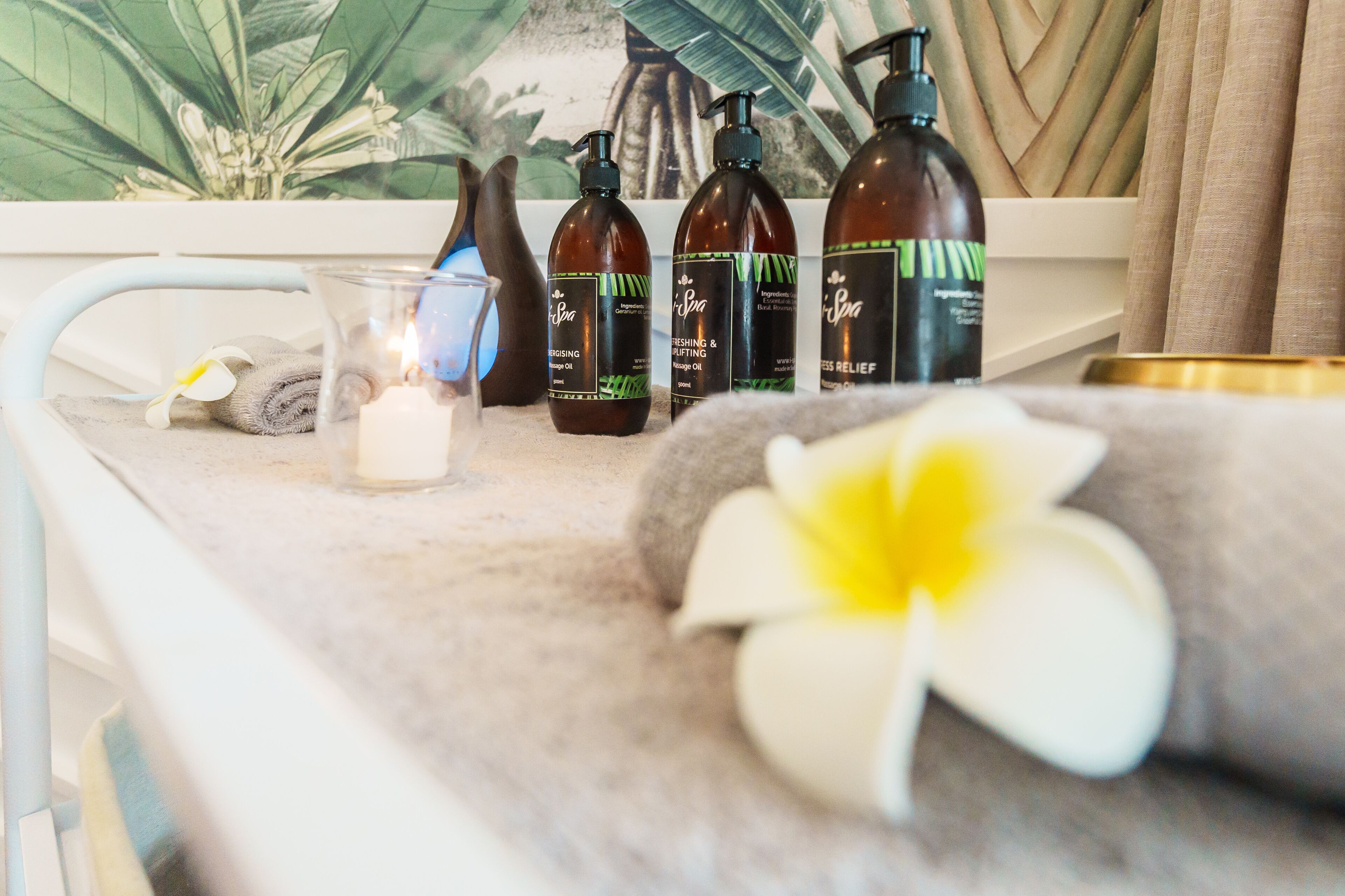 aromatherapy, facials, manicures and pedicures