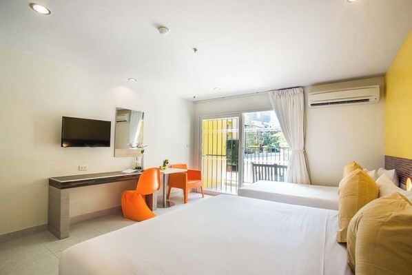 Deluxe Pool View Double Room | In-room safe, desk, laptop workspace, free WiFi