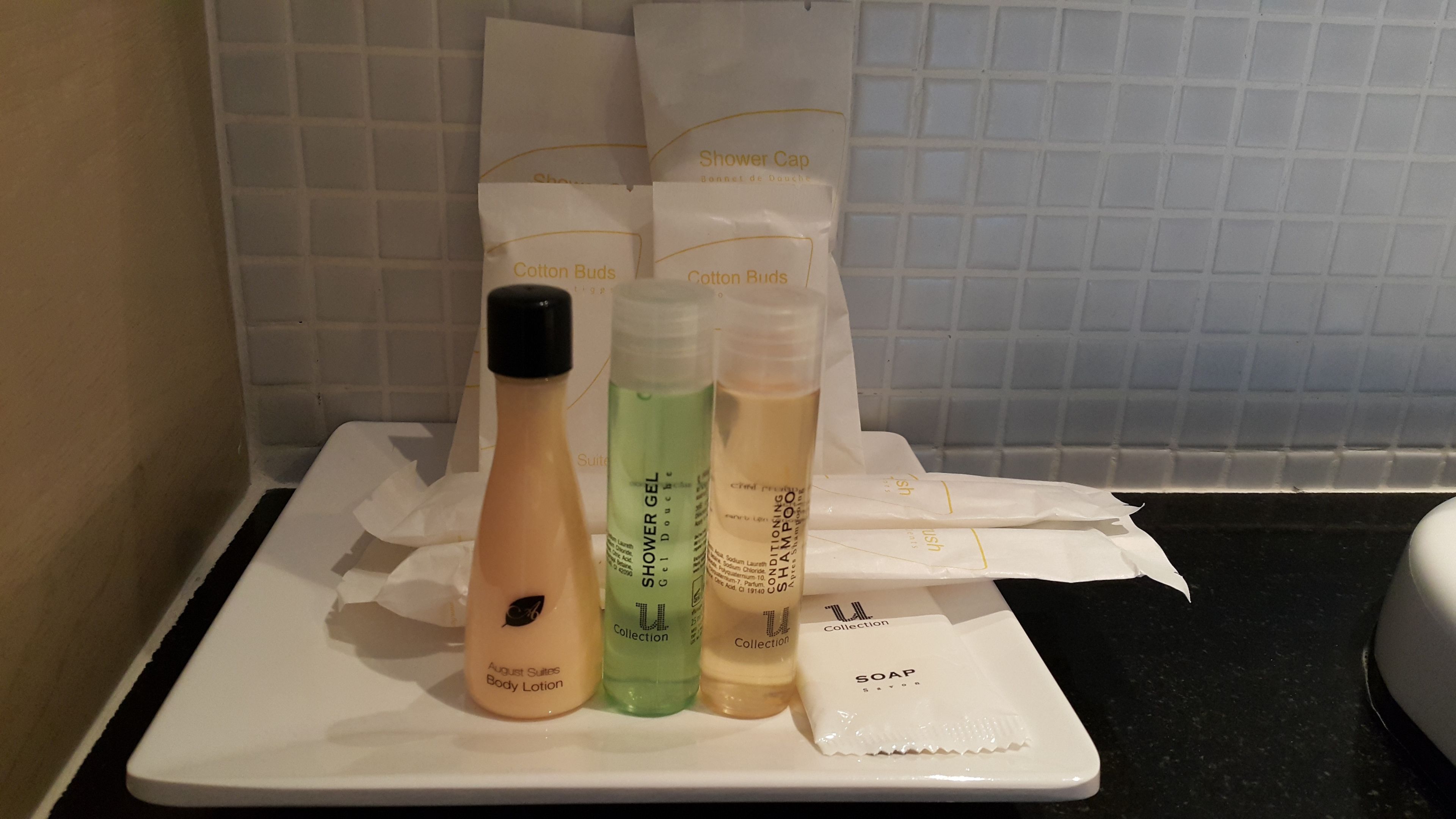 free toiletries, hair dryer, towels