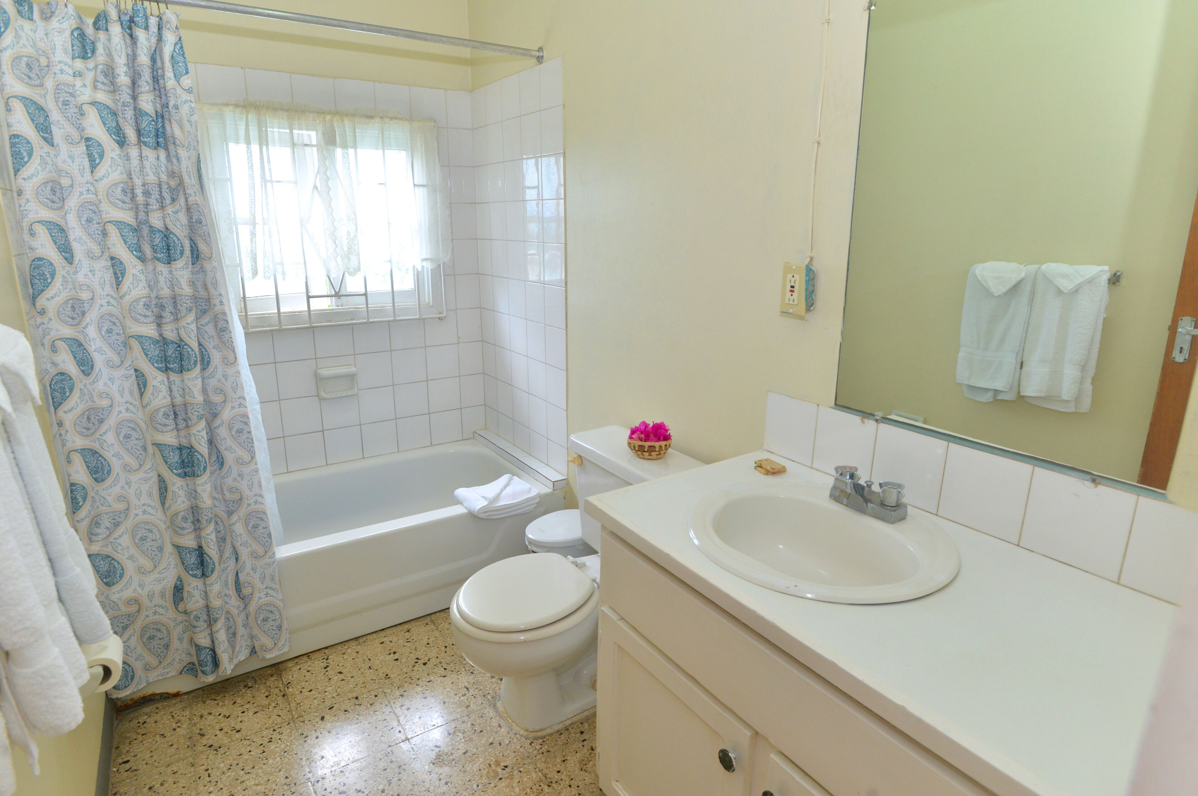 suite, 1 bedroom | bathroom | combined shower/bathtub, rainfall showerhead, free toiletries, towels