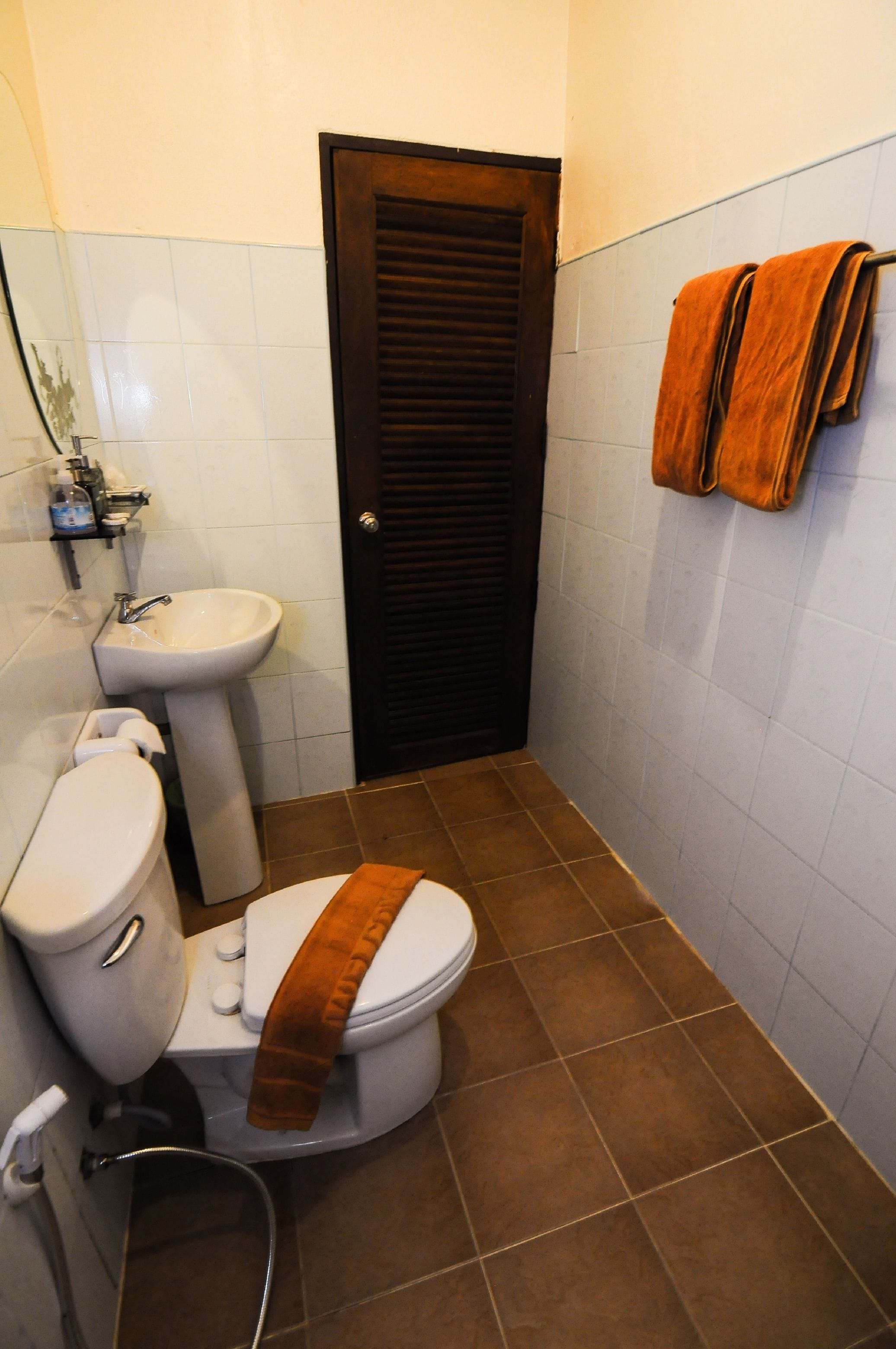 deluxe room | bathroom | shower, free toiletries, hair dryer, towels
