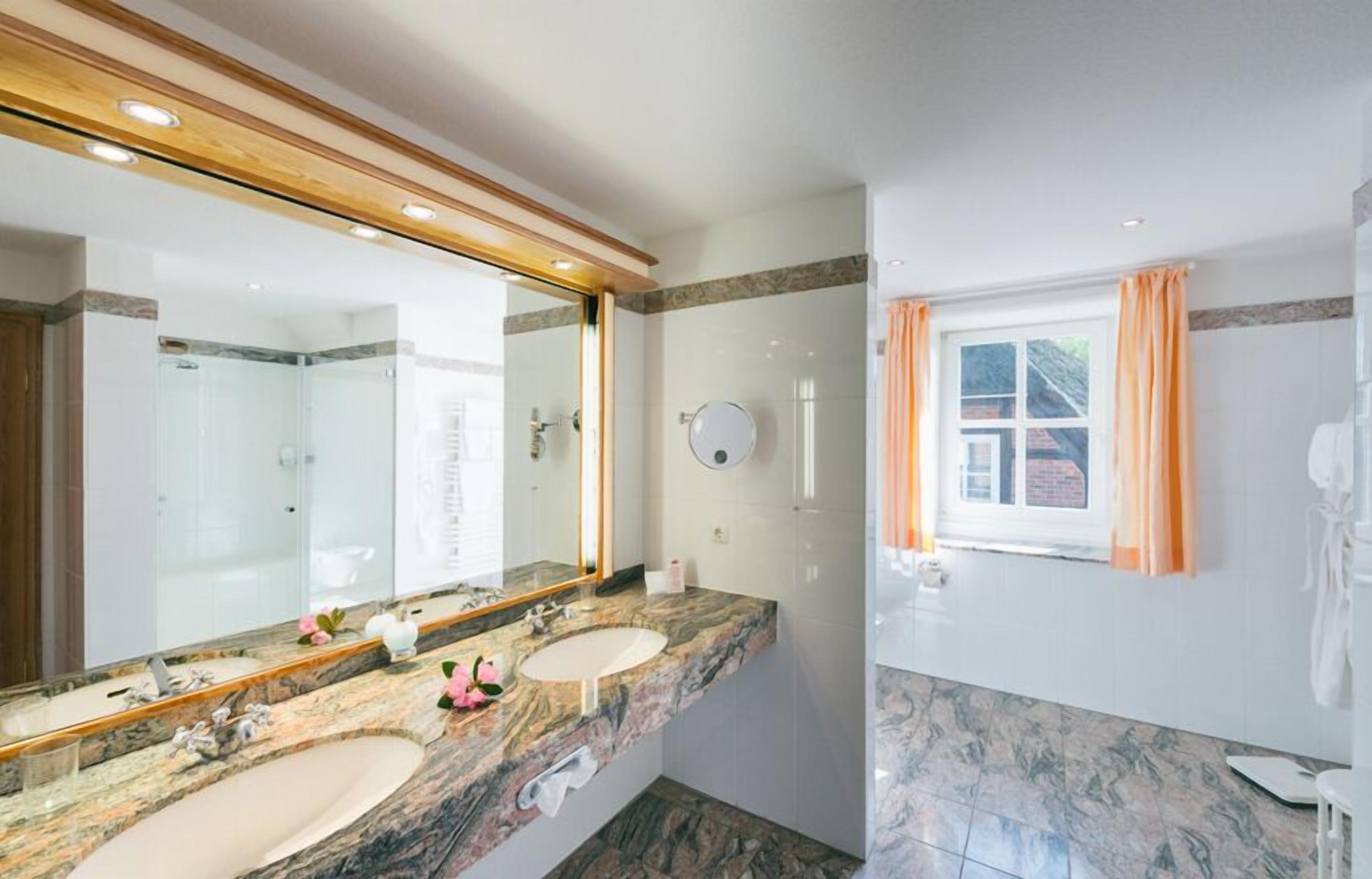 free toiletries, hair dryer, bathrobes, slippers