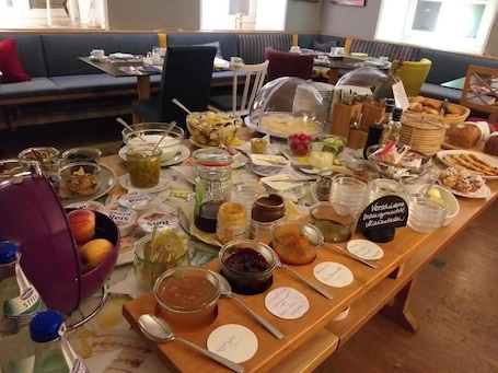 Breakfast buffet. Hotel Bergbauer