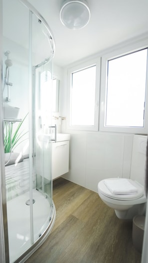 Regadera, amenidades de baño gratuitas, secadora de cabello, toallas