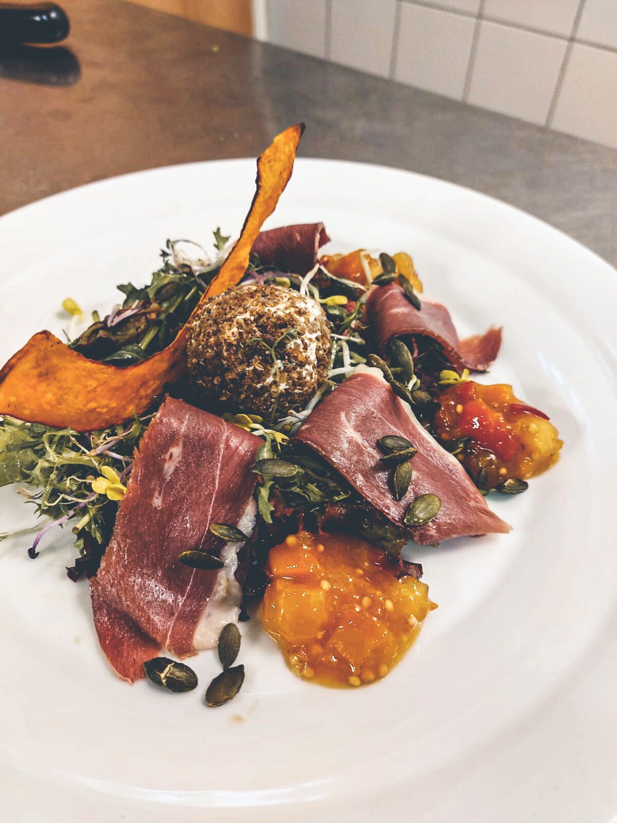 A plate of food with various ingredients.