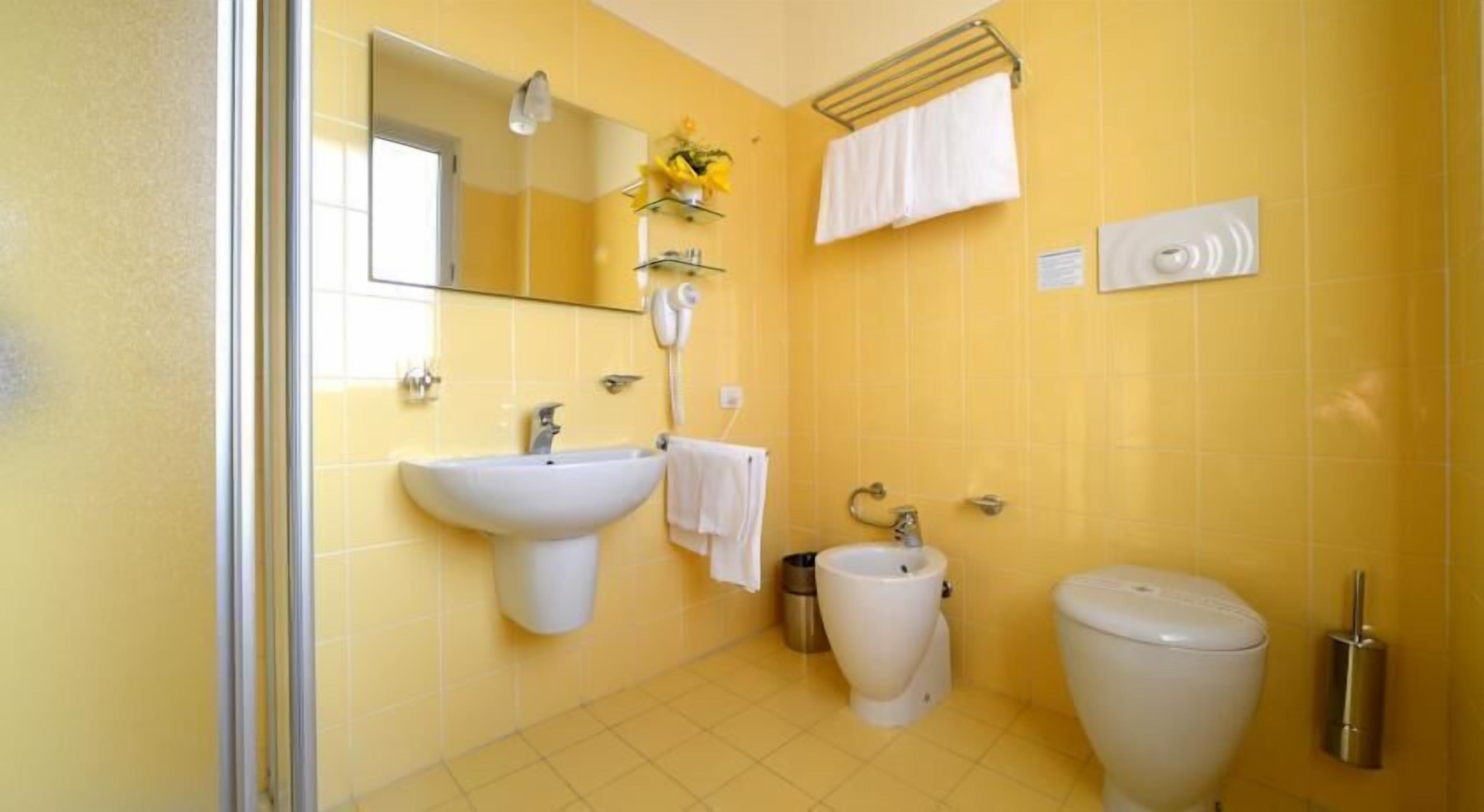 shower, free toiletries, hair dryer, bidet