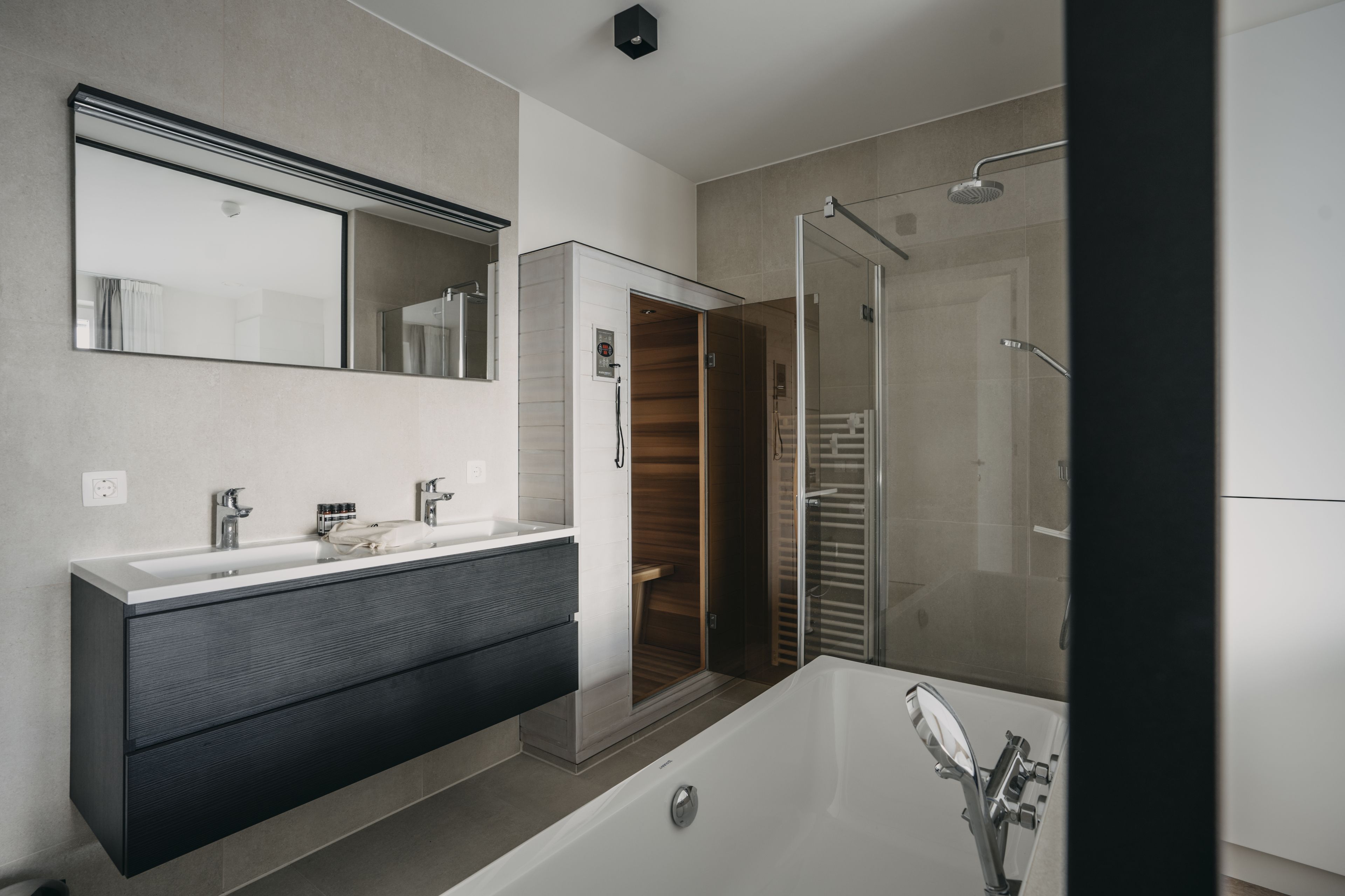 family apartment, 2 bedrooms, sauna, sea view (the north-south) | bathroom | free toiletries, hair dryer, slippers, towels