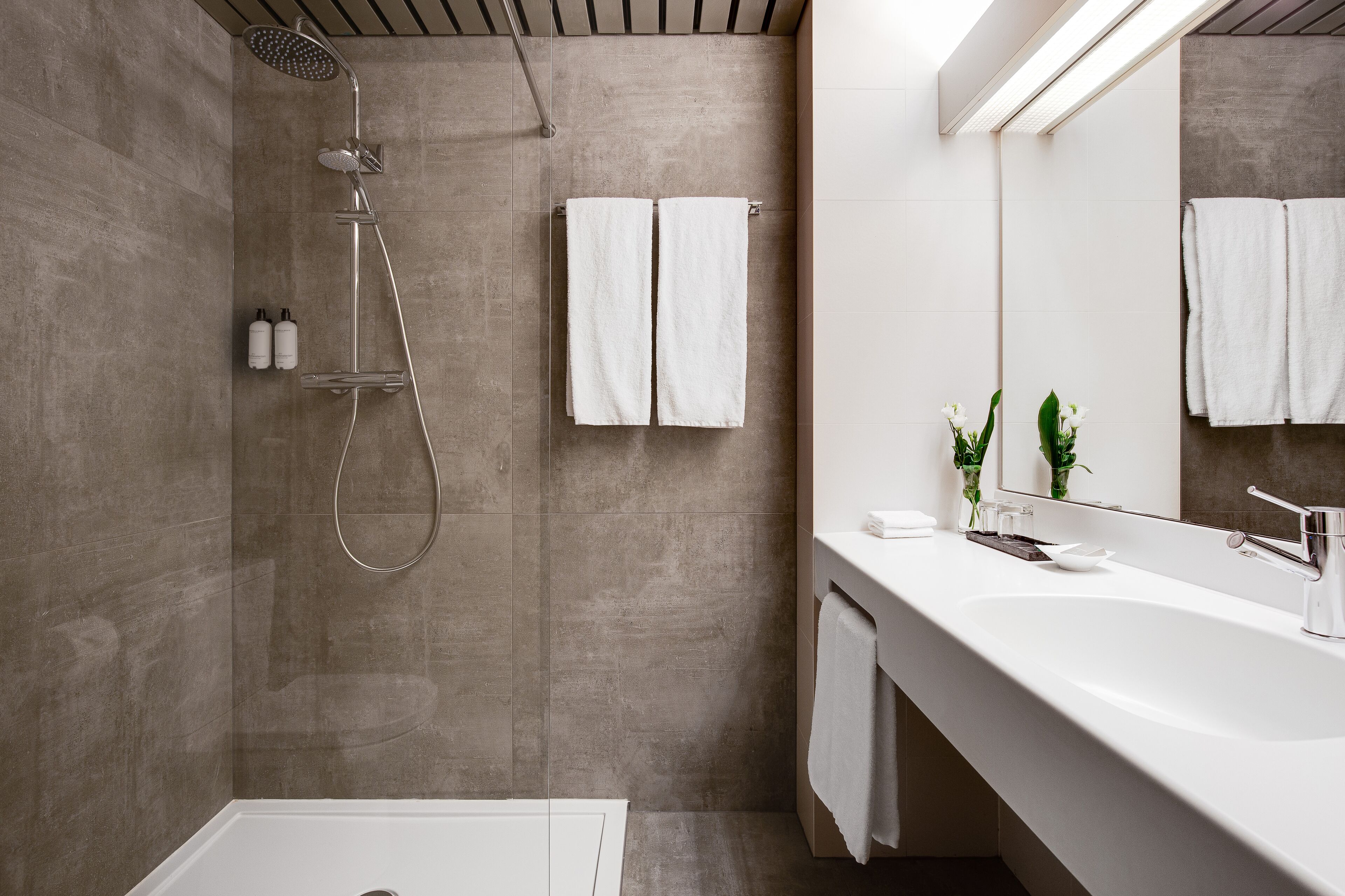 free toiletries, hair dryer, towels