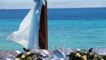 Outdoor banquet area