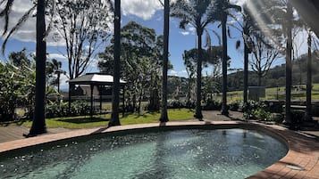 Outdoor pool, pool loungers