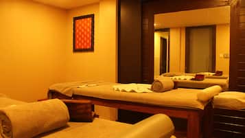 Hot tub, steam room, body treatments, aromatherapy, hot stone massages