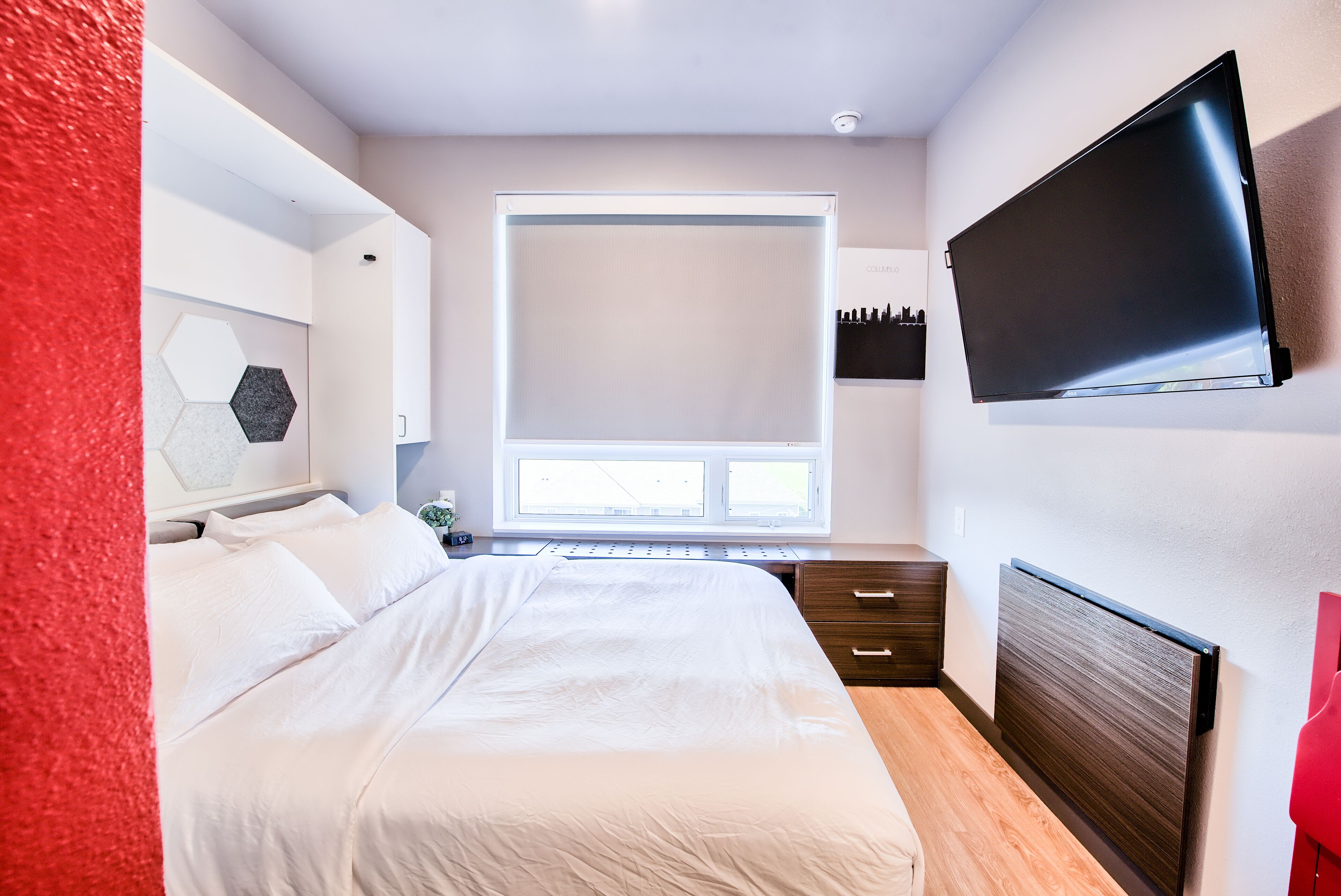 premium bedding, individually decorated, individually furnished, desk