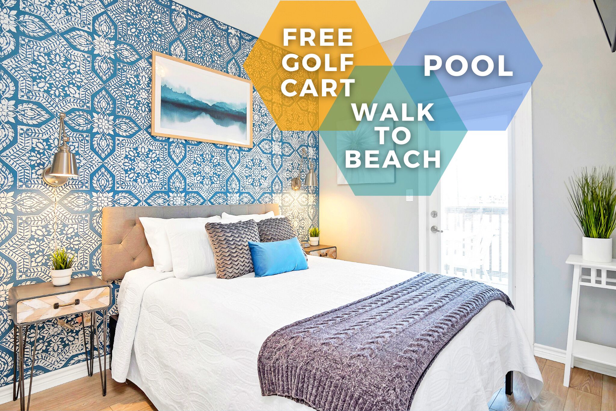Golf Cart · 5 Minute Walk to Port Aransas Beach · Pool · Balcony & Grill · WIFI