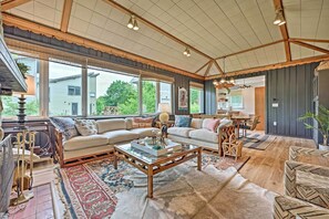 TV, fireplace, video games, books - Lake Michigan Hideaway: Pool, Steps to Beach! (Michiana)