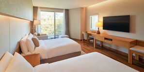 Deluxe Room, 2 Double Beds, Pool Access | In-room safe, desk, blackout curtains, soundproofing