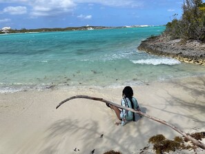 Plage à proximité, chaises longues, serviettes de plage