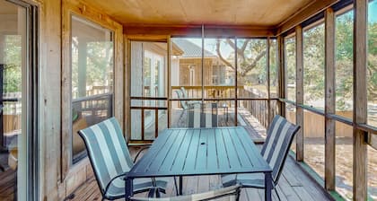 Bayfront home with Gulf views & deck with private swim spa - dog-friendly