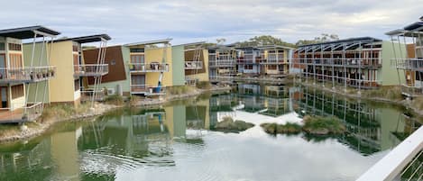 Una piscina al aire libre, una piscina climatizada