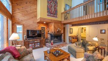 TV, fireplace, video games