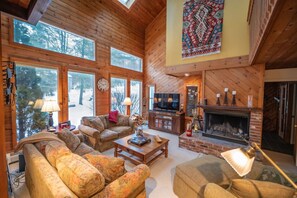 TV, fireplace, video games