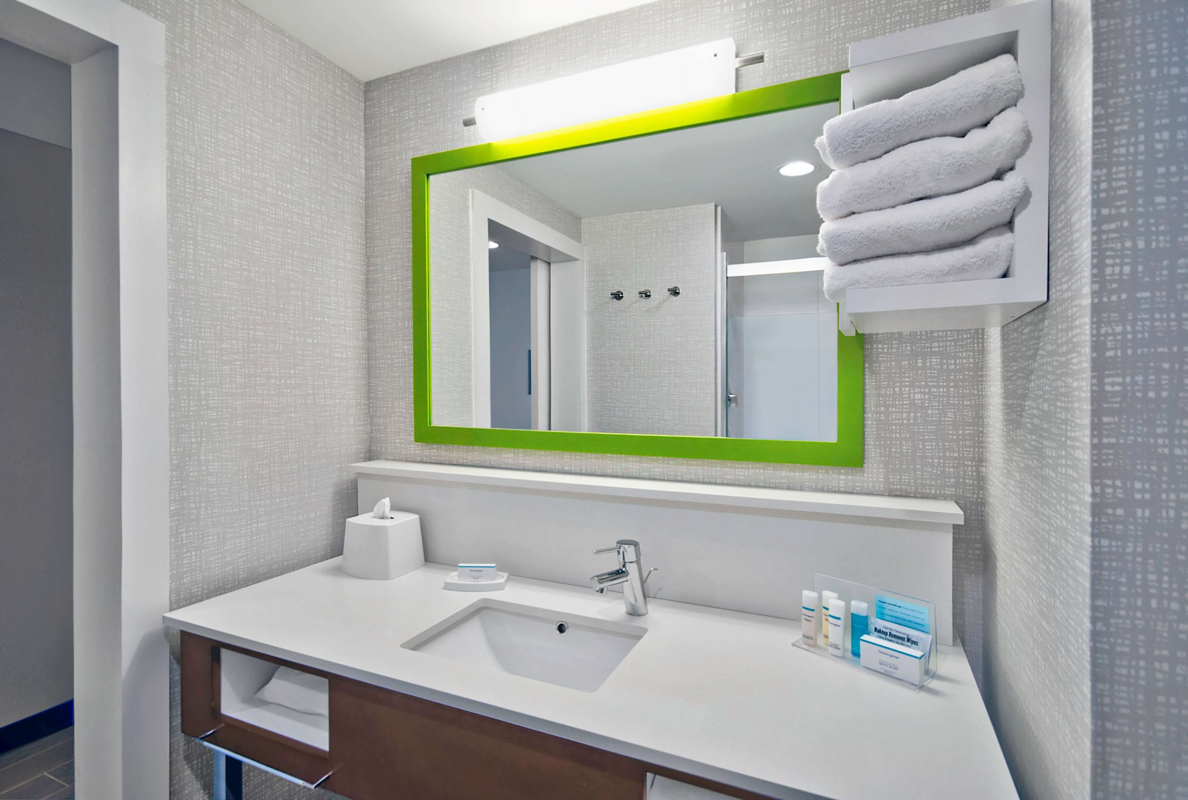 room, 2 queen beds, refrigerator & microwave | bathroom | towels